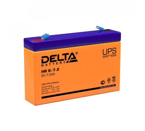 Аккумулятор UPS 6В 7.2А.ч Delta HR 6-7.2 - надежное решение для вашего оборудования с длительным сроком службы.
