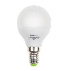 Лампа светодиодная PLED-ECO 5Вт G45 шар матовая 3000К тепл. бел. E14 400лм 230В 50Гц JazzWay 1036896A

