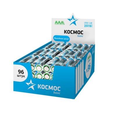 Элемент питания алкалиновый LR03 (уп.96шт) Космос KOCLR03_96BOX