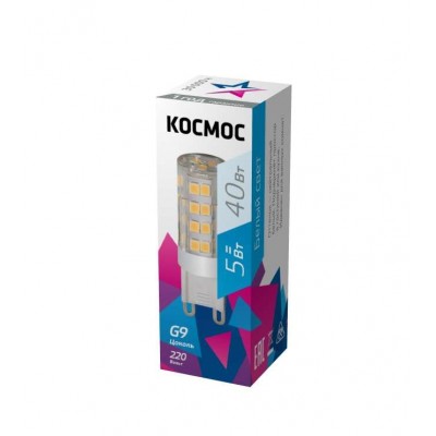 Лампа светодиодная 5Вт 220В G9 4500К КОСМОС LksmLED5WG9C4500pc