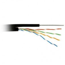 Кабель витая пара U/UTP кат.5e 4х2х24AWG solid CU PE OUTDOOR трос черн. 305м (м) Rexant 01-0046