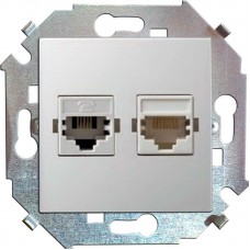 Механизм розетки компьютерной 2-м СП Simon15 RJ45 кат.5E Systimax бел. Simon 1591593-030