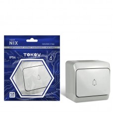 Кнопка звонка ОП Nix 10А IP54 250В сер. TOKOV ELECTRIC TKE-NX-DB-C06-IP54