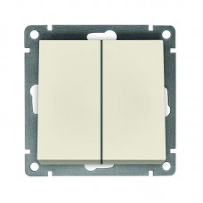 Выключатель 2-кл. СП Афина 10А IP20 механизм сл. кость (ivory) Universal A0023-I