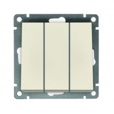 Выключатель 3-кл. СП Афина 10А IP20 механизм сл. кость (ivory) Universal A0043-I