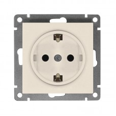 Розетка 1-м СП Афина 16А IP20 с заземл. механизм сл. кость (ivory) Universal A0028-I