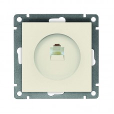 Розетка компьютерная 1-м СП Афина RJ45 кат.5E механизм сл. кость (ivory) Universal A0051-I