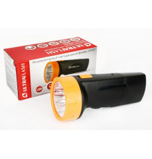 Фонарь аккумуляторный LED3827 5LED аккум. SLA 220В пластик. черн./желт. (кор.) Ultraflash 11241
