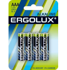 Элемент питания алкалиновый AAA/LR03 1.5В Alkaline BL-4 (блист.4шт) Ergolux 11744

