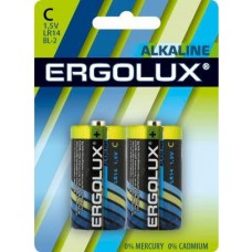 Элемент питания алкалиновый LR14 BL-2 LR14 BL-2 1.5В Alkaline (блист.2шт) Ergolux 11751