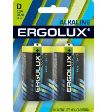 Элемент питания алкалиновый D/LR20 1.5В Alkaline BL-2 (блист.2шт) Ergolux 11752
