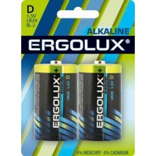 Элемент питания алкалиновый LR20 BL-2 LR20 BL-2 1.5В Alkaline (блист.2шт) Ergolux 11752