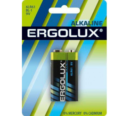 Элемент питания крона 6LR61 9В Alkaline BL-1 Ergolux 11753 - надежная энергия для ваших устройств!
