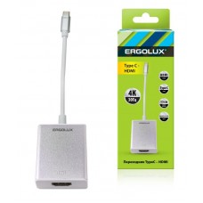 Переходник HDMI-Type C ELX-VA01-Type C пластик металлик коробка Ergolux 15300