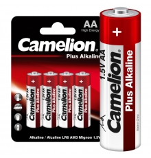 Элемент питания алкалиновый AA/LR6 1.5В Plus Alkaline LR6-BP4 (блист.4шт) Camelion 7370
