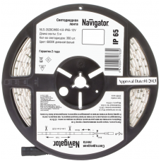 Лента светодиодная 71 763 NLS-3528CW60-4.8-IP65-12V R5 4.8Вт/м (уп.5м) Navigator 71763