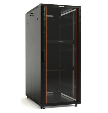 Шкаф напольный TTB-4268-AS 19дюйм 42U 2055х600х800мм перед. стекл. дверь со стальн. перф. боковинами задн. дверь сплошная ручка с замком крыша нового типа черн. (RAL 9004) Hyperline 392682
