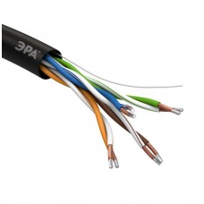 Кабель витая пара U/UTP кат.5E 4х2х24AWG solid CCA PE Outdoor Simple черн. (м) Эра Б0044436