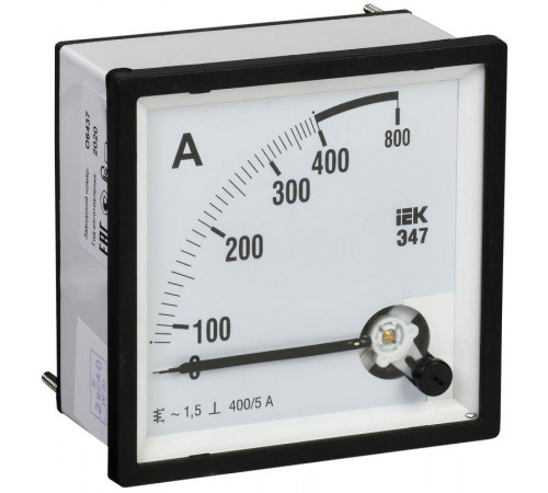 Амперметр Э47 72х72мм 400/5А кл. точн. 1.5 IEK IPA10-6-0400-E для точного измерения тока в вашем оборудовании
