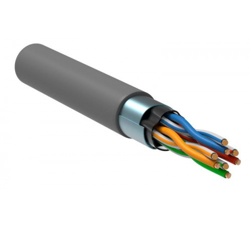 Кабель витая пара F/UTP кат.5E 4х2х24AWG solid LSZH 305м для надежного подключения и высокой скорости передачи данных
