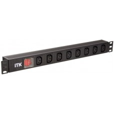 Блок розеток 8 мест PDU 19дюймов IEC320 C13 PH12-8C133 с LED выкл. алюм. профиль1U вход C14 без шнура ITK PH12-8C133