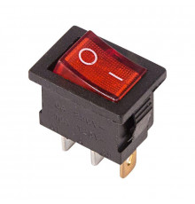 Выключатель клавишный 250В 6А (3с) ON-OFF красн. с подсветкой Mini (RWB-206; SC-768) Rexant 36-2150
