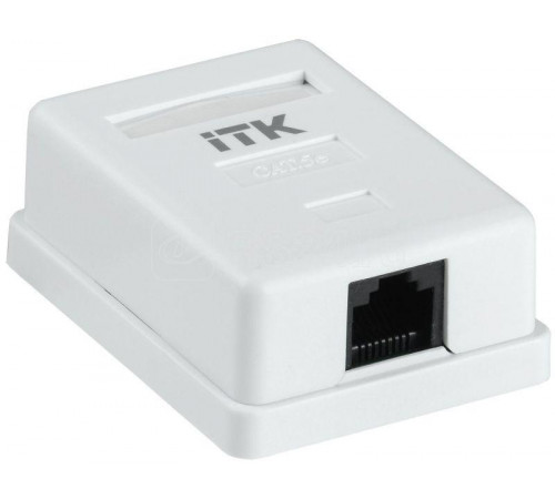 Розетка компьютерная 2-м СП RJ45 кат.5E UTP ITK CS2-1C5EU-2-1 для надежного подключения сетевого оборудования
